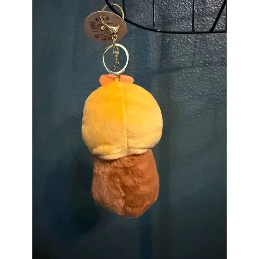 Capybara Plush Purse Charm Keychain | Chick Hat | NWT